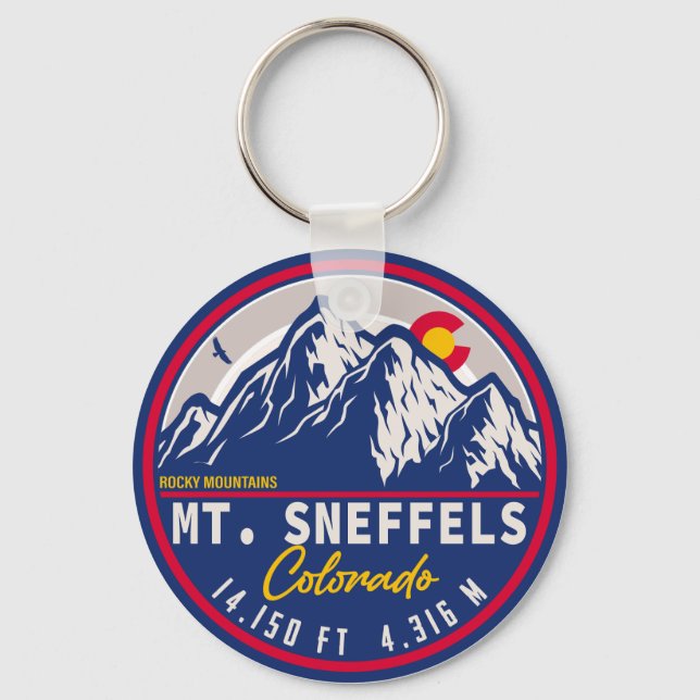 Mount Sneffels Colorado - 14ers fourteener hiking Keychain (Front)