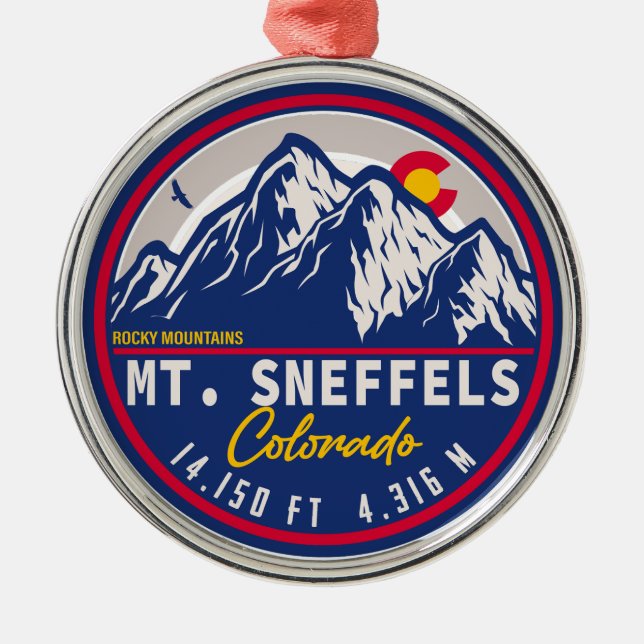 Mount Sneffels Colorado - 14ers fourteener hiking Metal Ornament (Front)