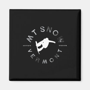 Mount Snow Vermont Graphic Vintage Snowboard T Shi Magnet