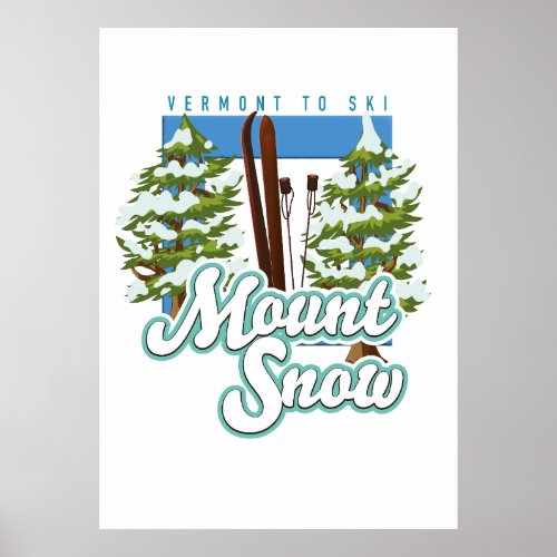 Mount Snow Vermont Ski logo Poster
