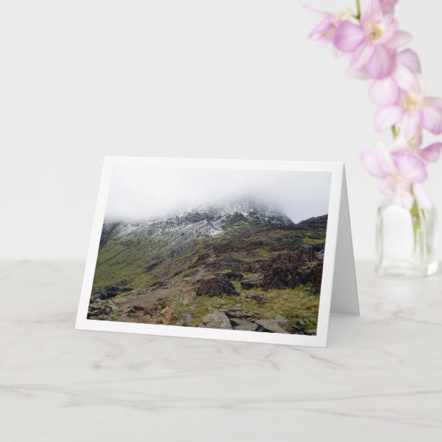 Mount Snowdon Landscape, Snowdonia, Wales, UK Card (Orchid)