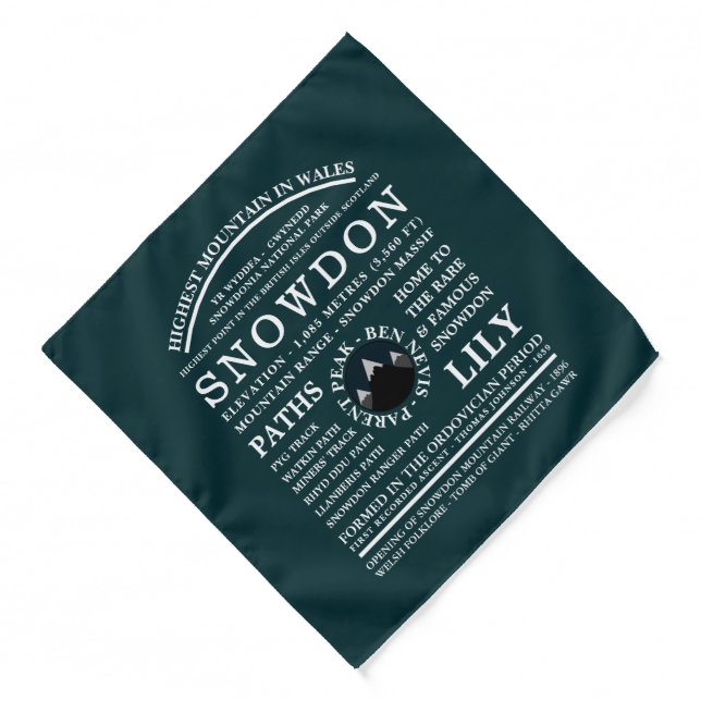 Mount Snowdon, Mountain Expedition Information  Bandana (Front)