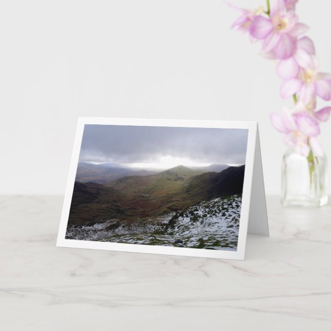 Mount Snowdon, Snowdonia National Park, Wales Card (Orchid)