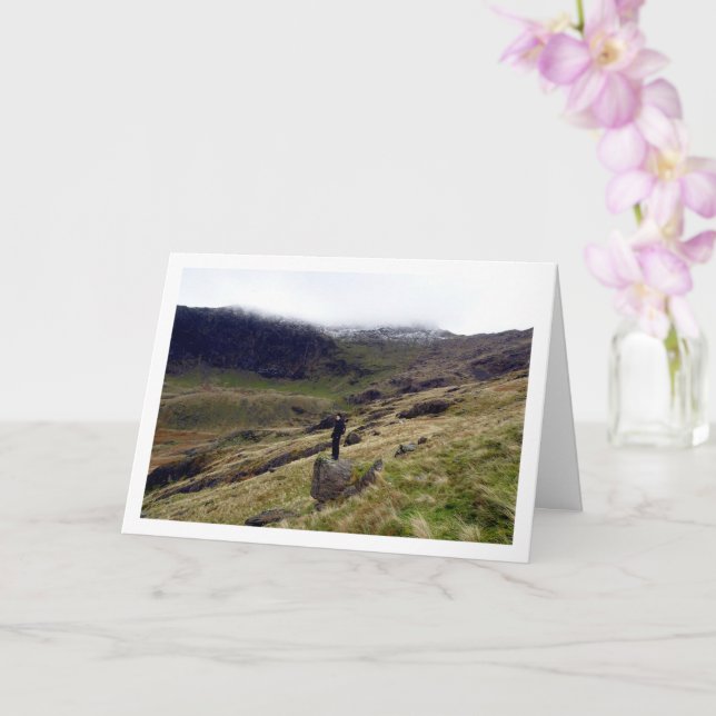 Mount Snowdon, Snowdonia, Wales, United Kingdom Card (Orchid)