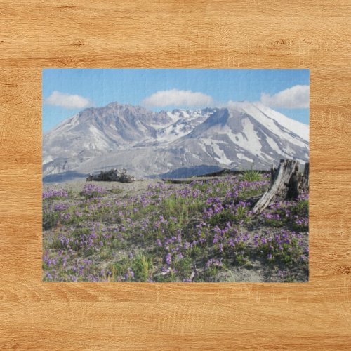 Mount St Helens and Wildflowers Landscape Jigsaw Puzzle