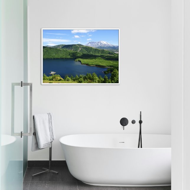 Mount St Helens Coldwater Lake Scenic Landscape Poster (In Situ)