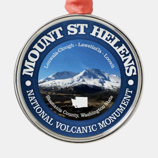 Mount St Helens Metal Ornament (Front)
