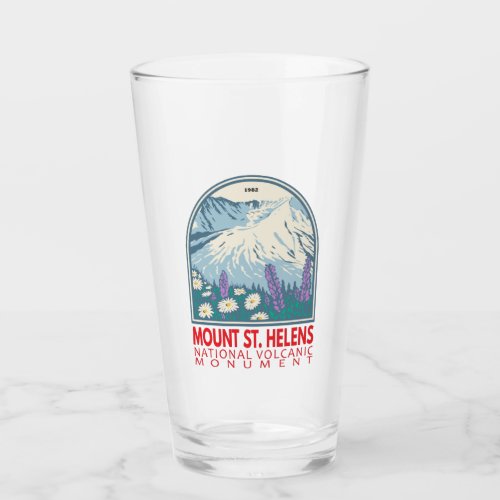 Mount St Helens National Volcanic Monument Retro Glass
