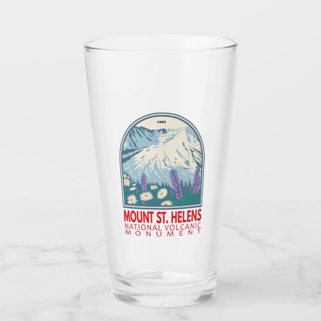 Mount St Helens National Volcanic Monument Retro Glass (Front)