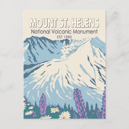 Mount St Helens National Volcanic Monument Retro Postcard