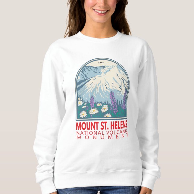 Mount St Helens National Volcanic Monument Retro Sweatshirt (Front)