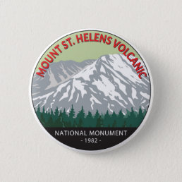 Mount St Helens National Volcanic Monument Vintage Button