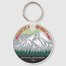 Mount St Helens National Volcanic Monument Vintage Keychain