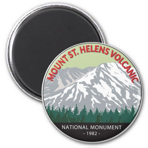 Mount St Helens National Volcanic Monument Vintage Magnet