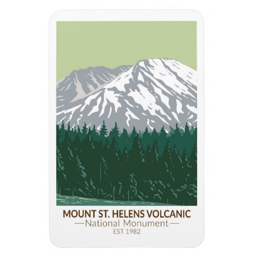 Mount St Helens National Volcanic Monument Vintage Magnet