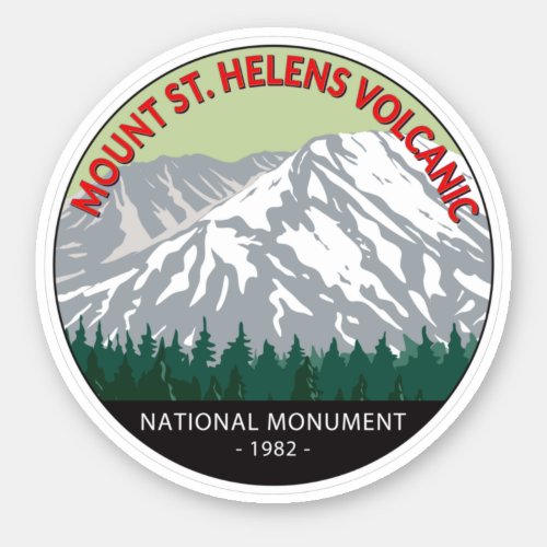 Mount St Helens National Volcanic Monument Vintage Sticker