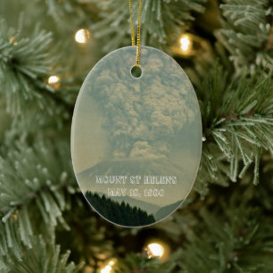 Mount St Helens Volcanic Eruption Photo Ceramic Ornament