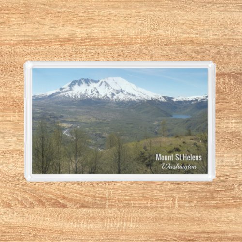 Mount St Helens Volcanic Landscape Photo Acrylic Tray