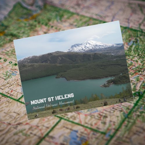 Mount St Helens Volcano and Coldwater Lake Travel Postcard