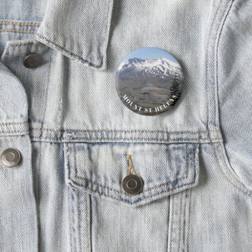 Mount St Helens Volcano Photo Button
