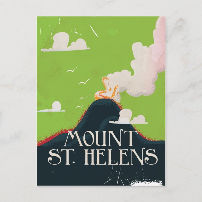 Mount St. Helen's Volcano Travel Poster Postcard (Front)