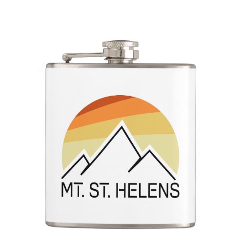 Mount St Helens Washington Retro Flask