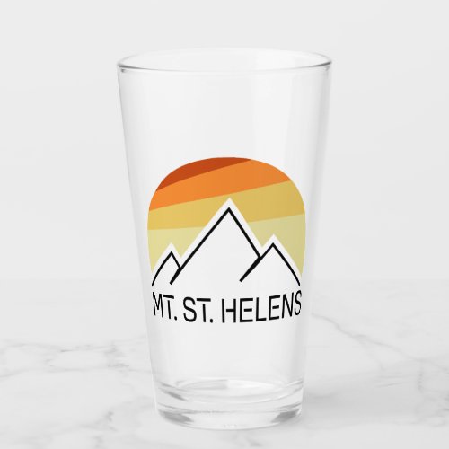 Mount St Helens Washington Retro Glass