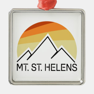 Mount St. Helens Washington Retro Metal Ornament