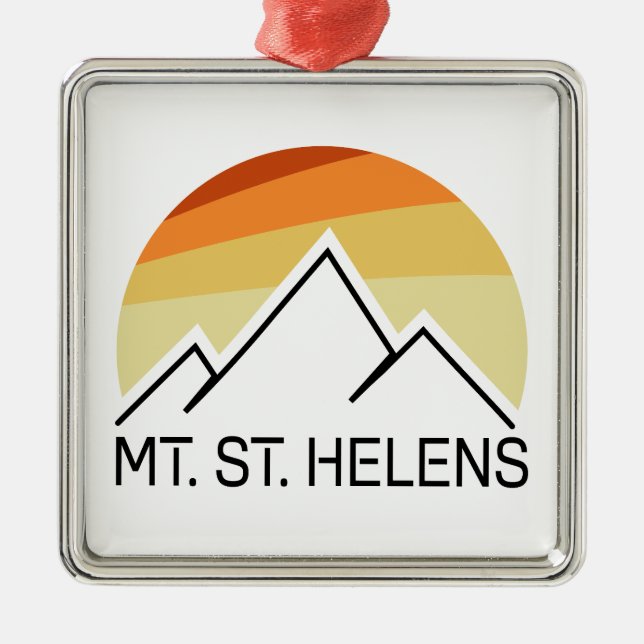 Mount St. Helens Washington Retro Metal Ornament (Front)