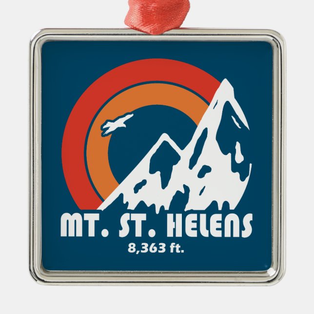 Mount St. Helens Washington Sun Eagle Metal Ornament (Front)