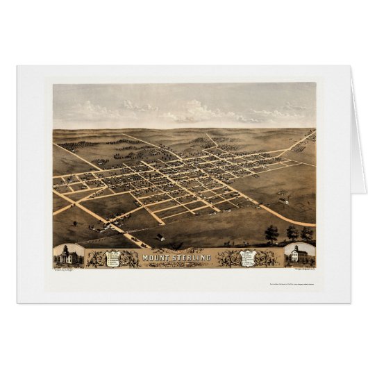 Mount Sterling, IL Panoramic Map - 1869 Cards (Front Horizontal)