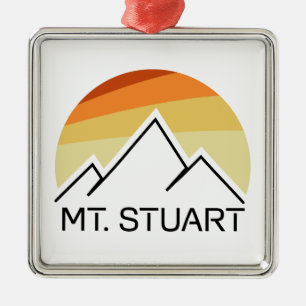 Mount Stuart Washington Retro Metal Ornament