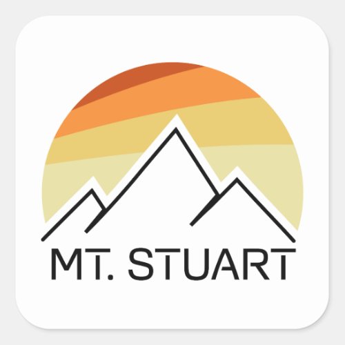 Mount Stuart Washington Retro Square Sticker