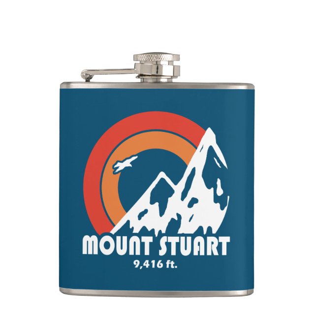 Mount Stuart Washington Sun Eagle Flask (Front)