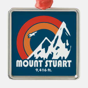 Mount Stuart Washington Sun Eagle Metal Ornament