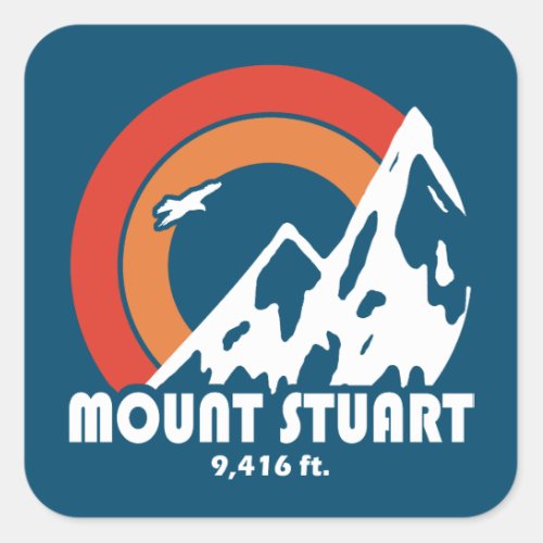 Mount Stuart Washington Sun Eagle Square Sticker