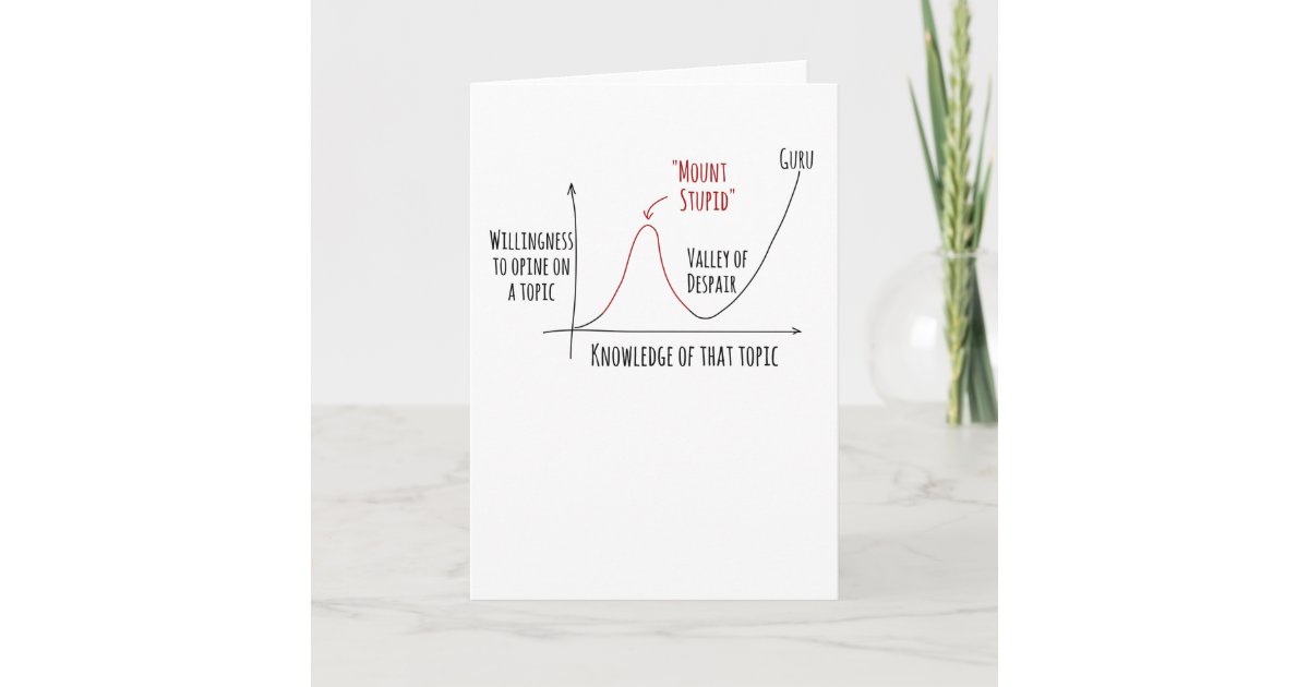 Mount Stupid Dunning Kruger Effect Card | Zazzle