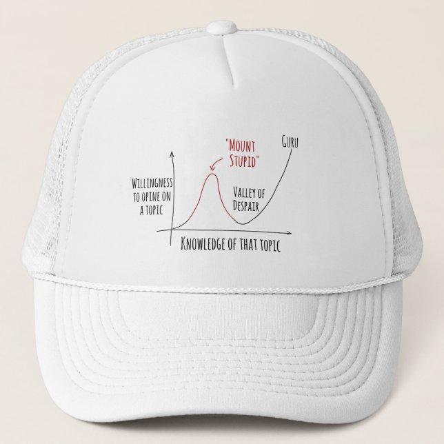 Mount Stupid Dunning Kruger Effect Trucker Hat (Front)