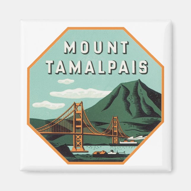 Mount Tamalpais Luggage Label Magnet (Front)
