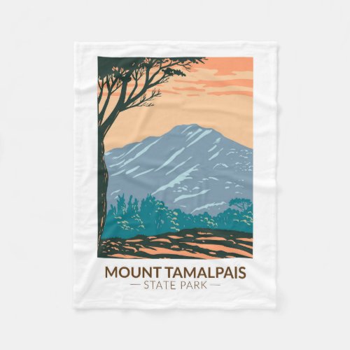 Mount Tamalpais State Park California Vintage  Fleece Blanket