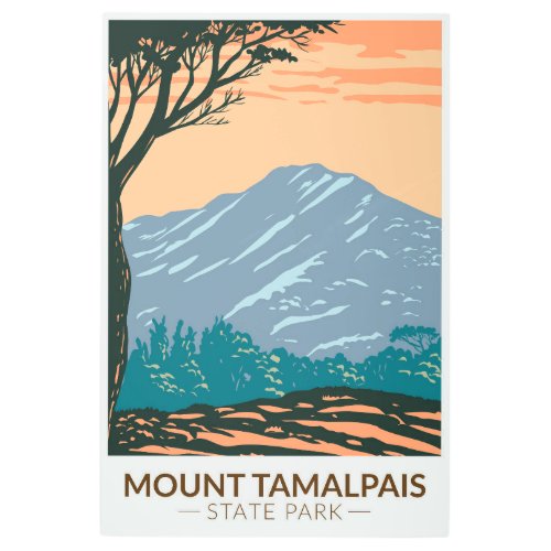 Mount Tamalpais State Park California Vintage  Metal Print