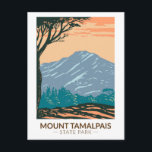 Mount Tamalpais State Park California Vintage Postcard<br><div class="desc">Mount Tamalpais State Park vector artwork design. Much of Mount Tamalpais is protected within public lands such as Mount Tamalpais State Park.</div>