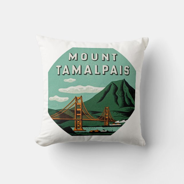 Mount Tamalpais Throw Pillow (Front)