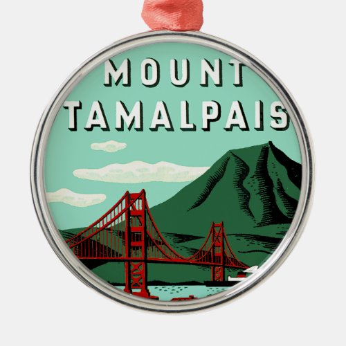 Mount Tamalpais Travel Poster Metal Ornament