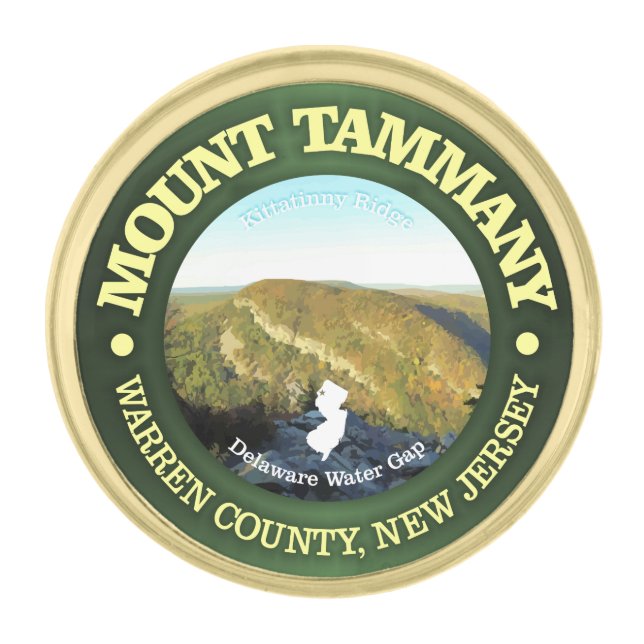 Mount Tammany Gold Finish Lapel Pin (Front)