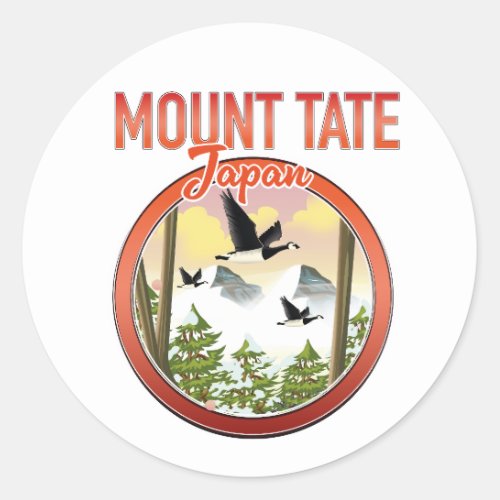 Mount Tate Japan travel logo Classic Round Sticker