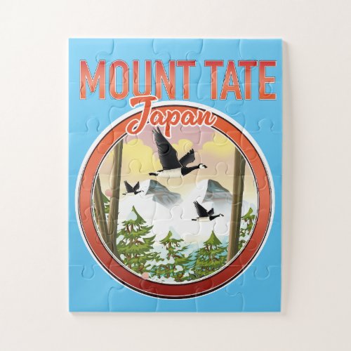 Mount Tate Japan travel logo Jigsaw Puzzle