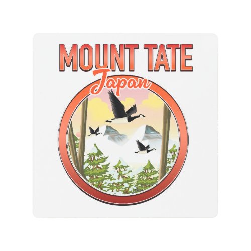 Mount Tate Japan travel logo Metal Print
