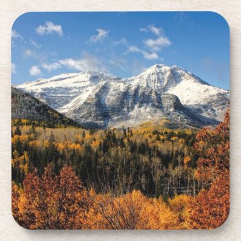 Mount Timpanogos In Autumn Utah Mountains Coaster by PhotographyTKDesigns at Zazzle