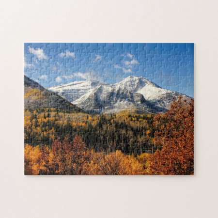 Mount Timpanogos In Autumn Utah Mountains Jigsaw Puzzle